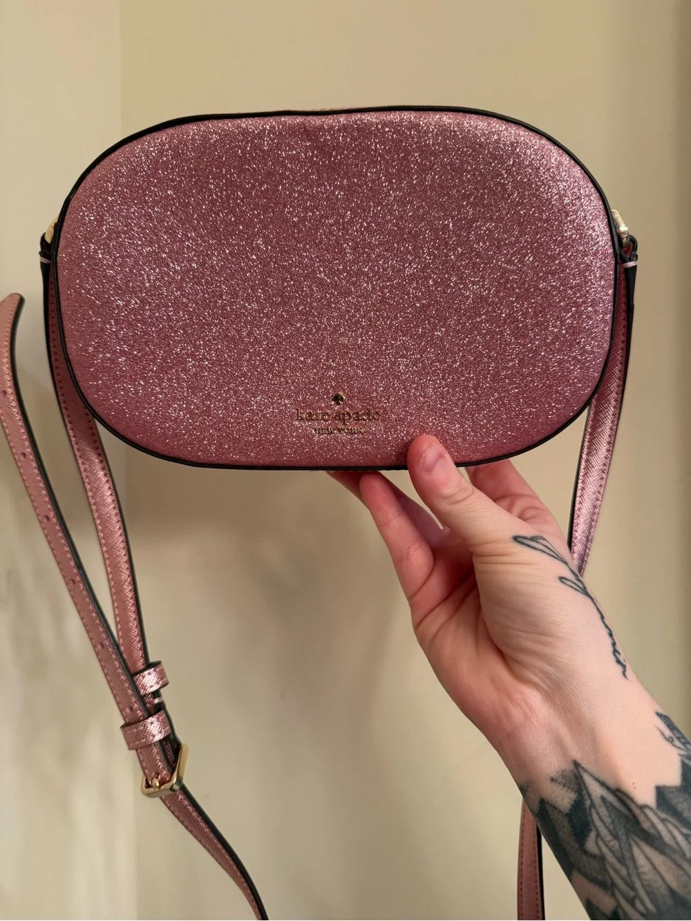kate spade Glitter Pink Oval Crossbody Bag
